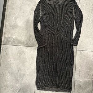 Metaphor Black and Silver Long Sleeve Dress